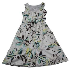 Dressbarn Dress Womens 4 Multicolor Sleeveless Scoop Neck Pleated Knee Length